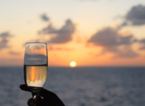 champagne toast on yacht