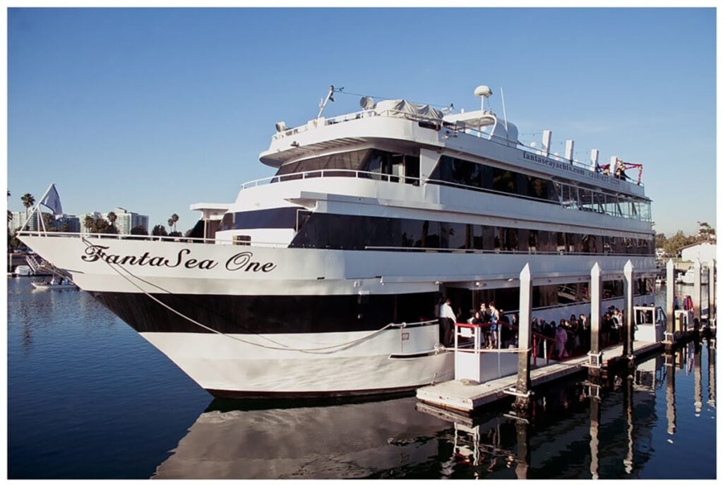 Picture of the FantaSea One a large yacht with clear sky in the background