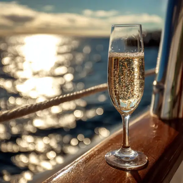 Champagne on a yacht